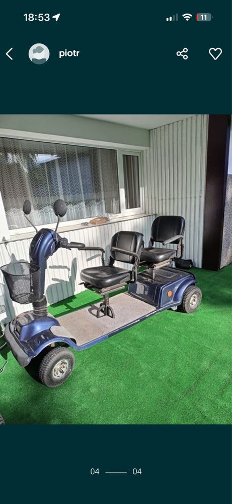 Wózek skuter elektryczny inwalidzki 2 osobowy