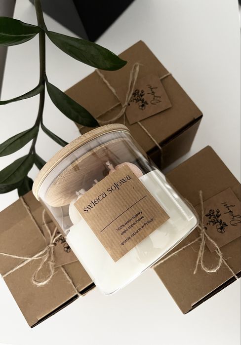 Duża Świeca sojowa w szkle jesień dynia dynie