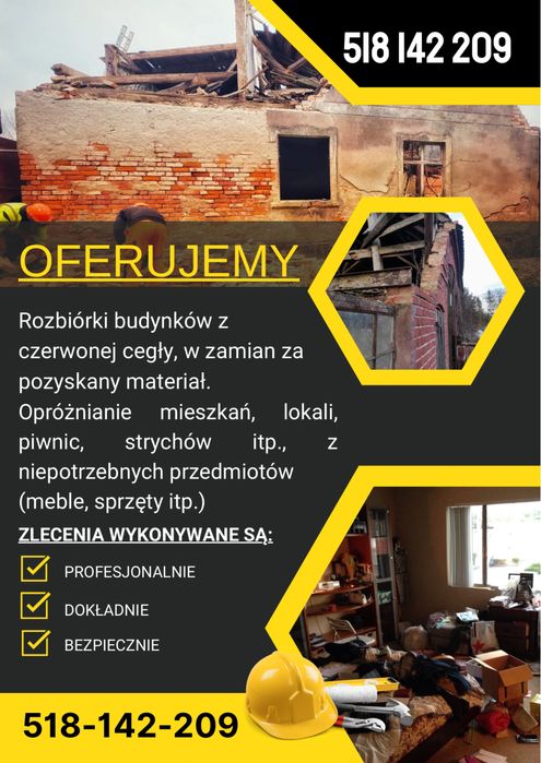 Sprzątanie rozbiórka opróżnianie mieszkań lokali