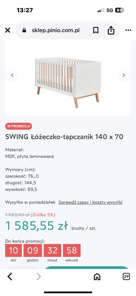 Łóżeczko dziecięce od 0 do 5/6 lat