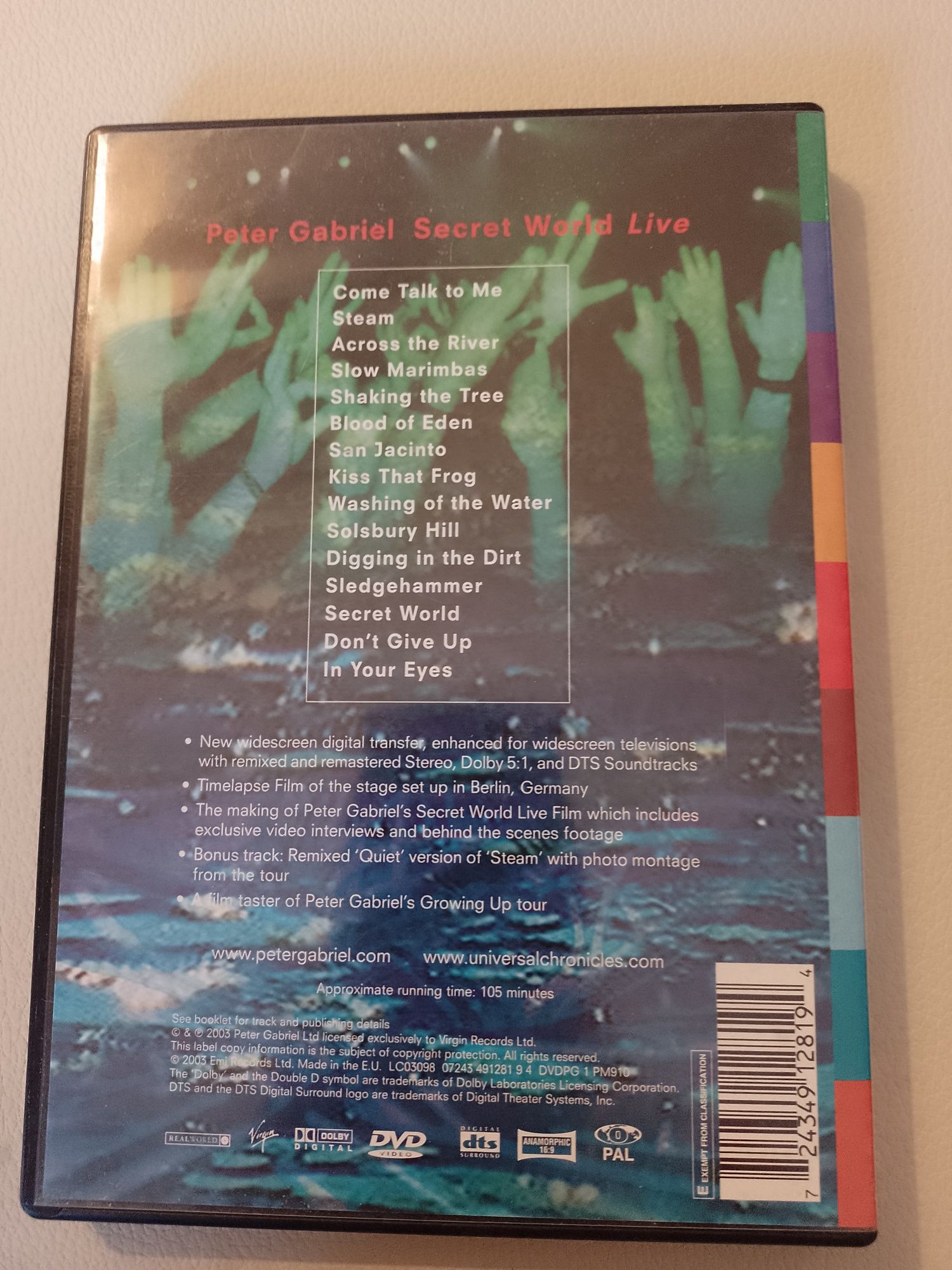 Peter Gabriel Secret World Live dvd