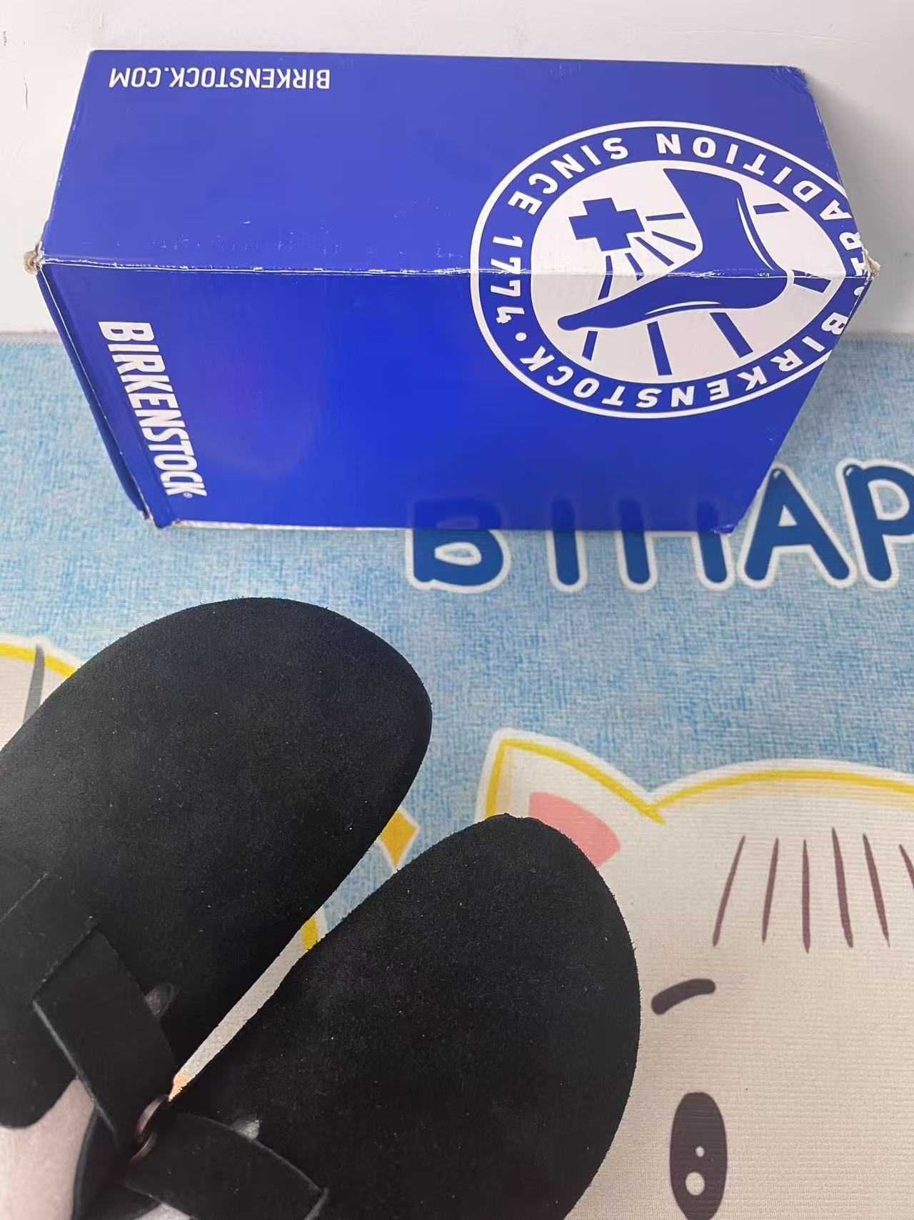 Birkenstock Black leather  slippers, size 40