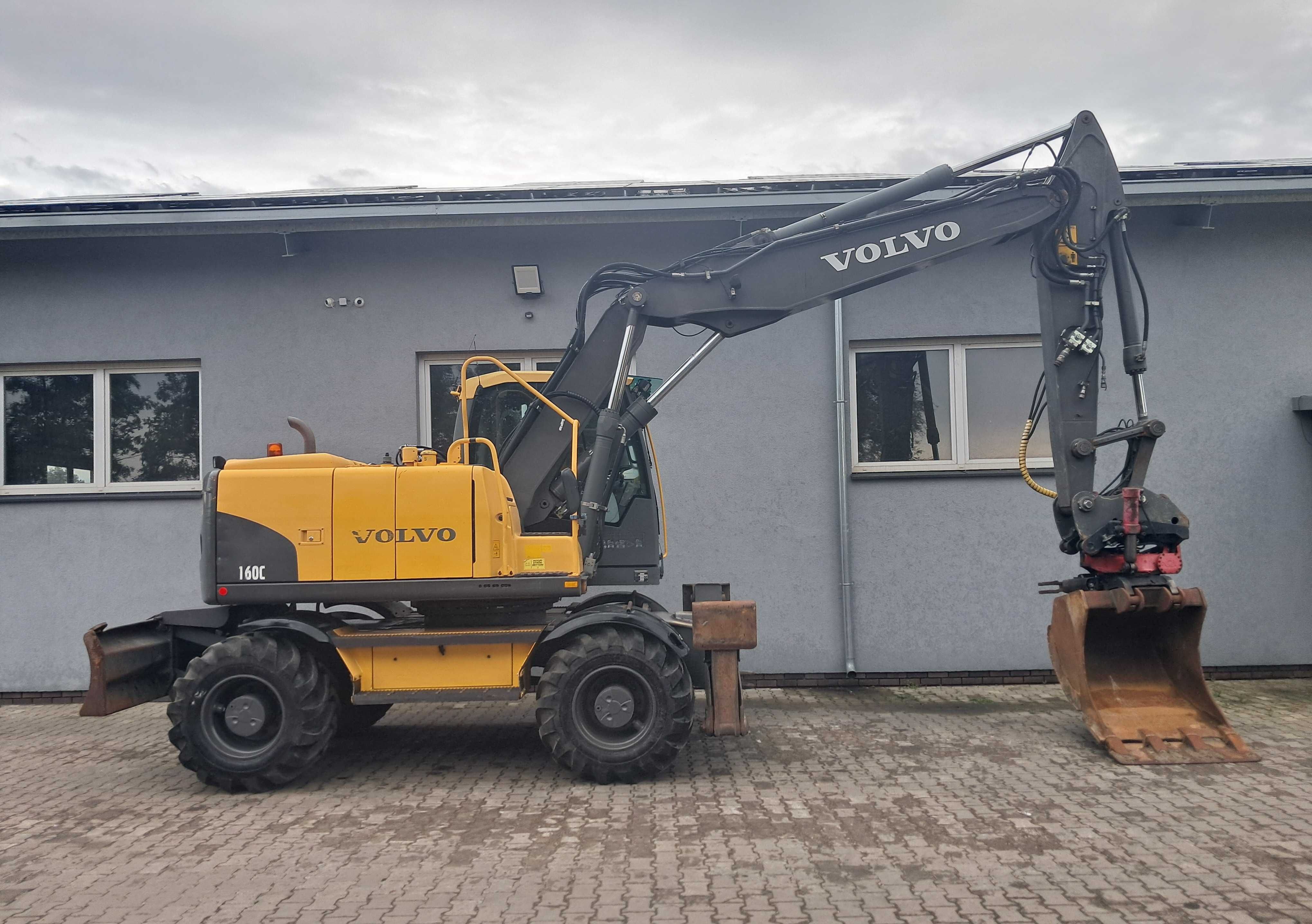 VOLVO EW 160C ROTOTILT Szczypce Indexator Podpory + Pług GPS 3D
