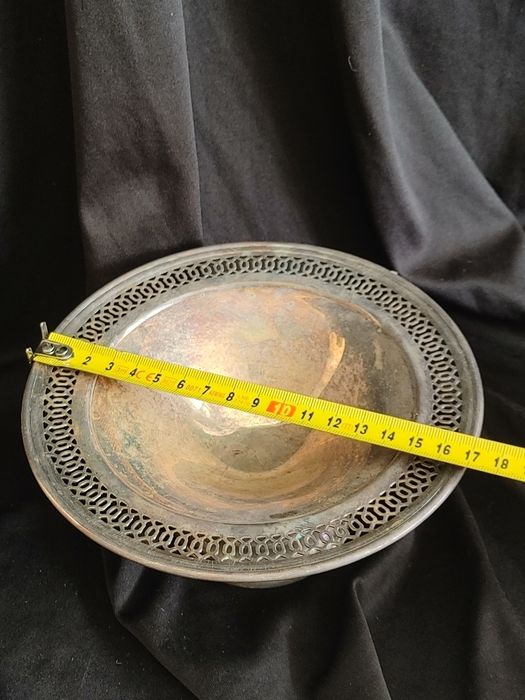 2 szt. Patera srebro na miedzi Sheridan silver on copper retro vintage