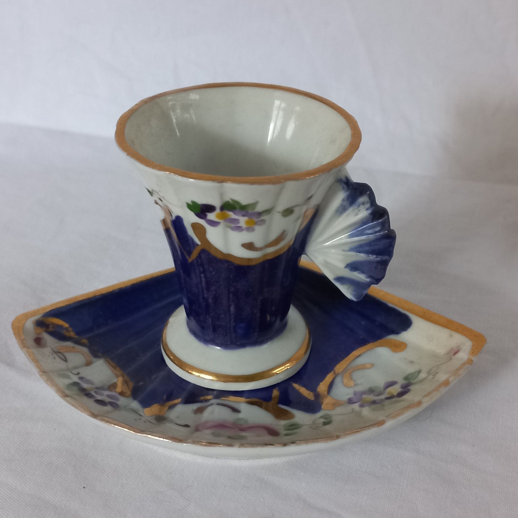 Chávena miniatura azul leque