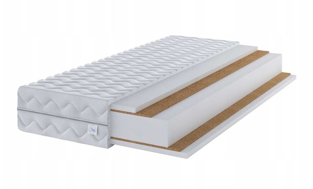 Materac twardy pianka kokos WYSYŁKA GRATIS 180x200x24 H5/H5 Biały