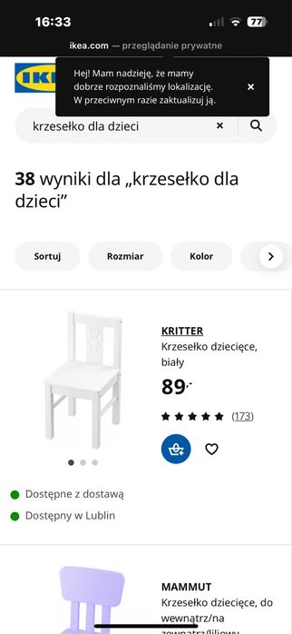 Krzeselko ikea 2szt