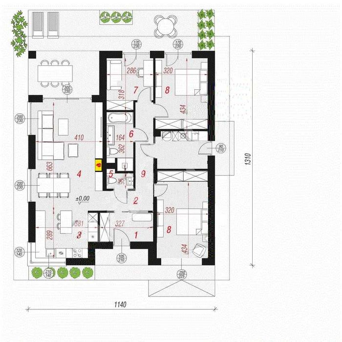 Dom wolnostojący parterowy na działce 6,8ar