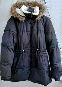 Zimowa, pikowana damska kurtka płaszczyk plus size 46 XXXL