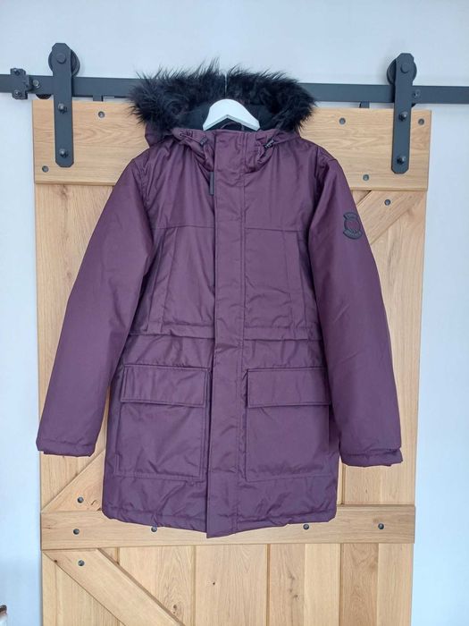 Jak nowa męska zimowa kurtka, rozm.M, kolor śliwkowy, funkcjonalna