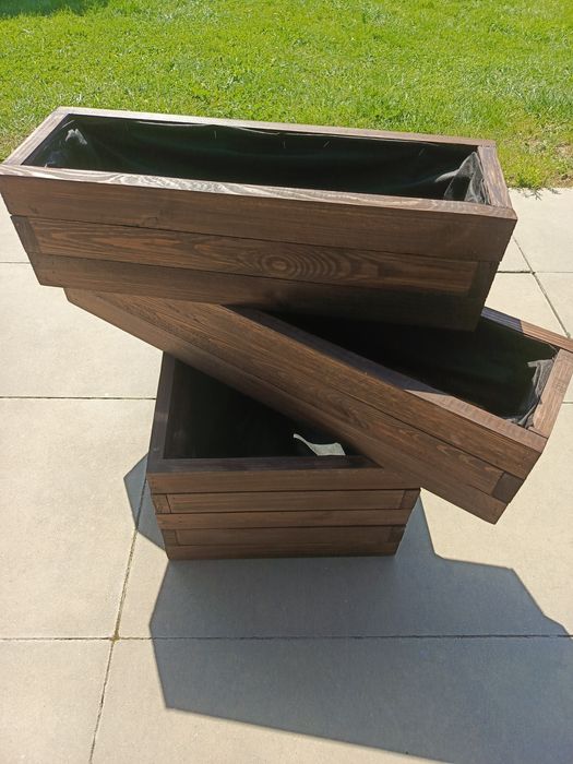 Donica drewniana EKO Ciemny Dąb - różne rozmiary