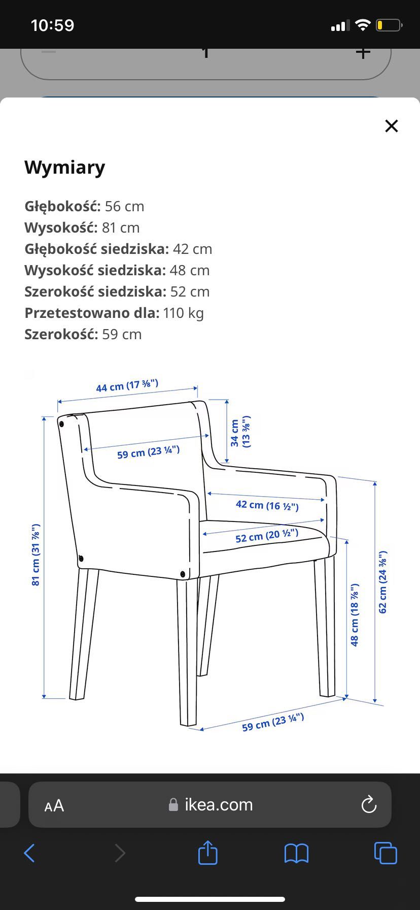 Krzesło Ikea Marenas