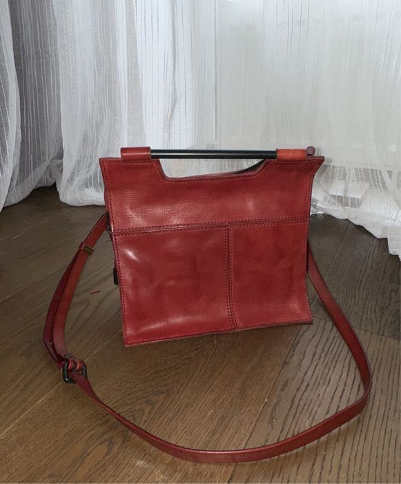 Сумка женская красная натуральная кожа