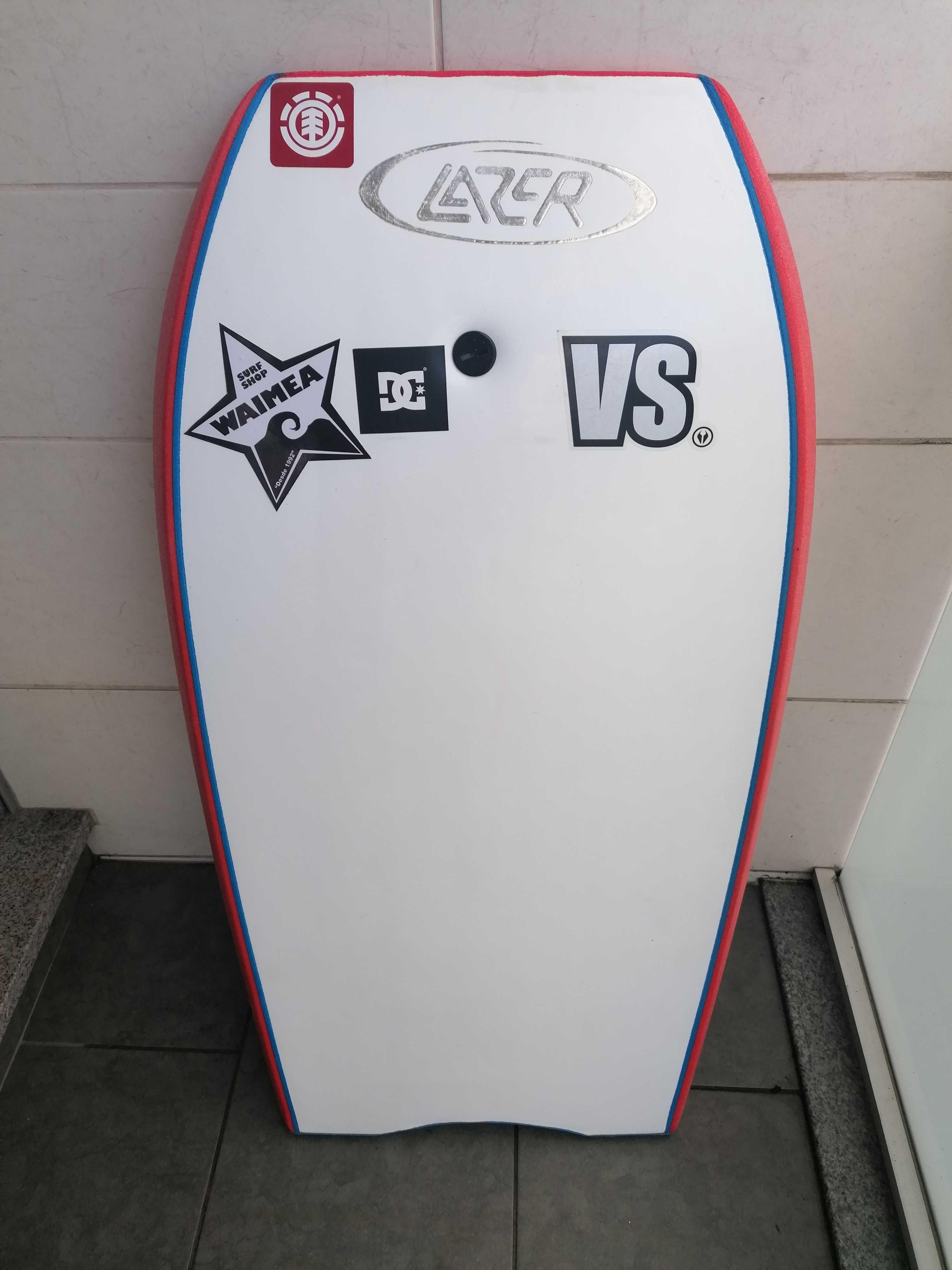 Prancha bodyboard LAZER, saco 
LBOLT, fato bilabong,botins