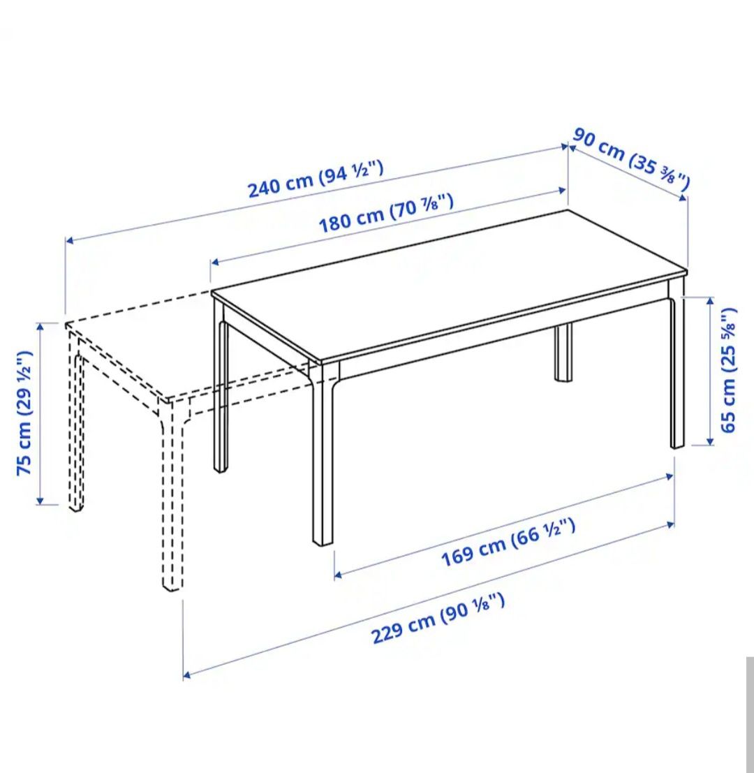 Stół rozkładany ikea 180/240x90