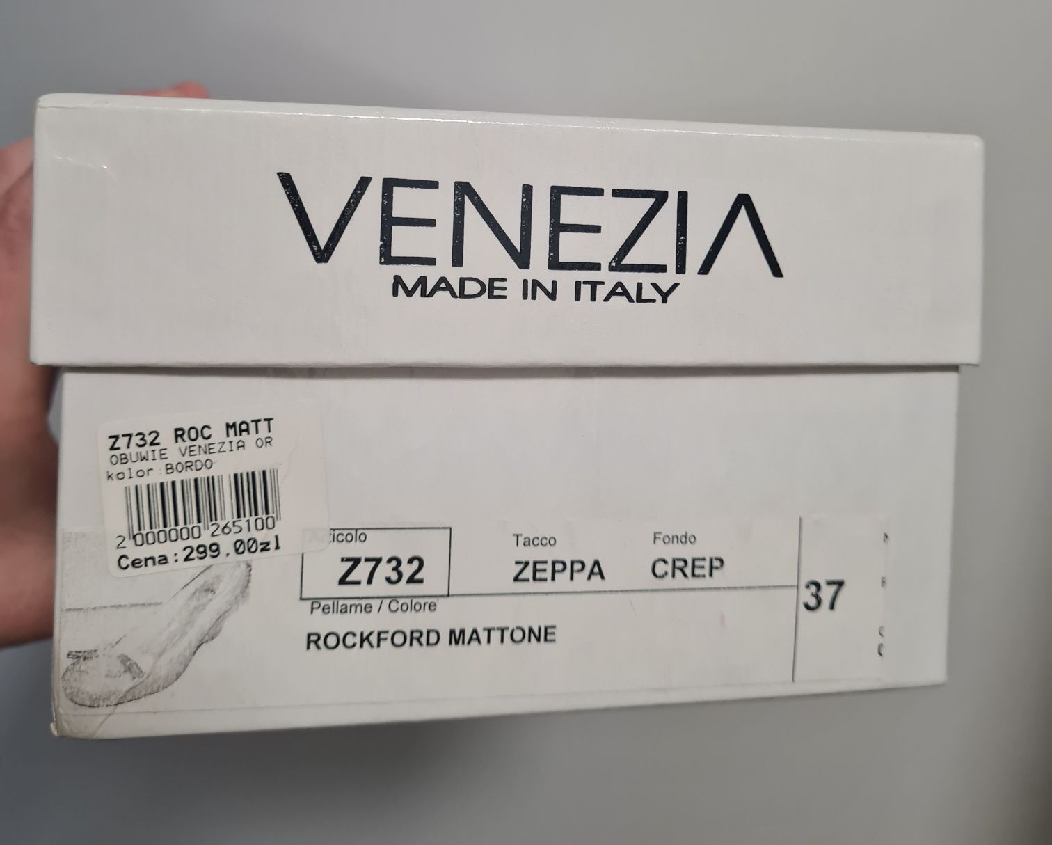 Venezia buty damskie bordowe skóra koturn rozmiar 37 NOWE 299 zł