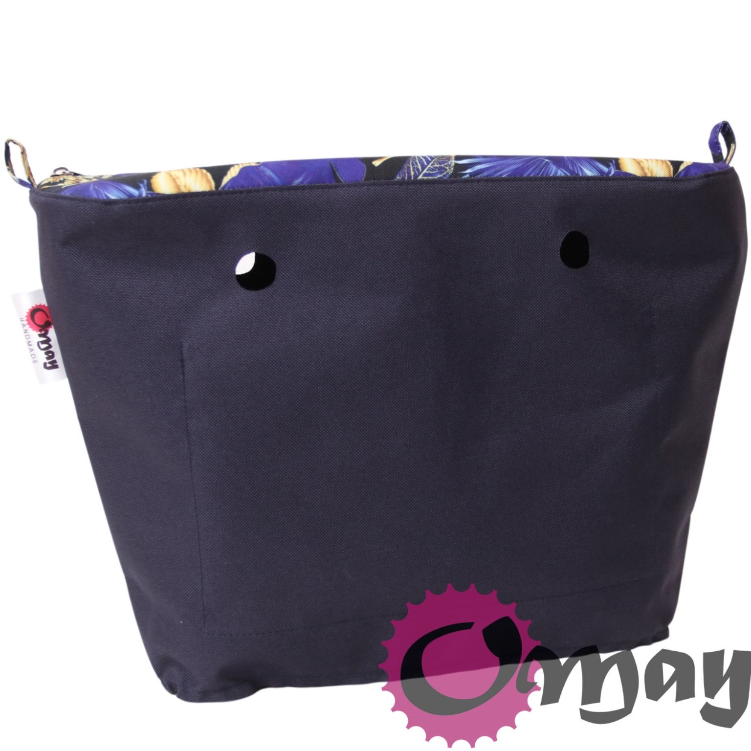 Granatowy organizer do OBAG STANDARD liście złote 2 kieszenie OMAY