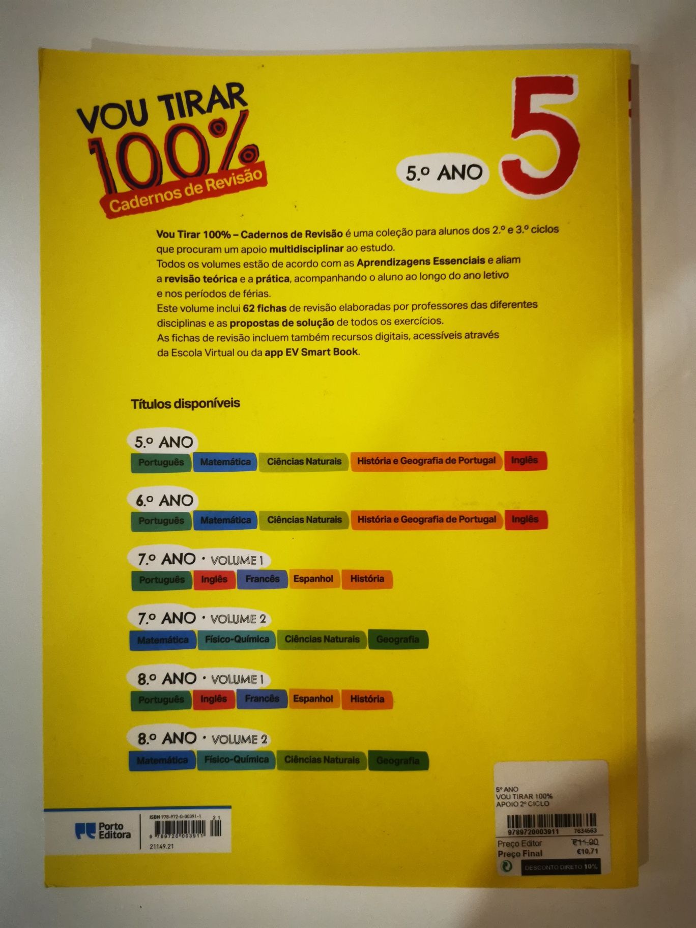 "Vou tirar 100%"- Cadernos de Revisão, 5 ano. Porto Editora