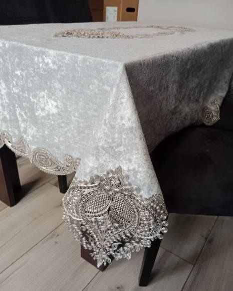 Obrus welurowy 150x260cm szary