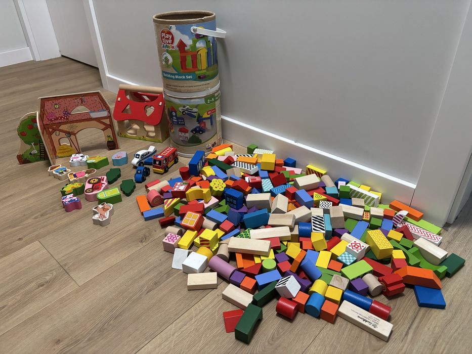 OKAZJA - 5 x Klocki drewnianie edukacyjne farma dom playtive lidl