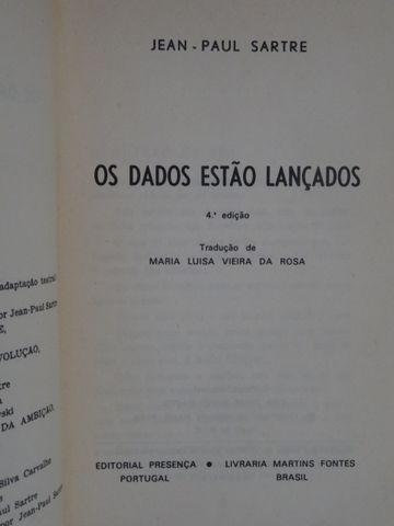 Os Dados Estão Lançados de Jean-Paul Sartre