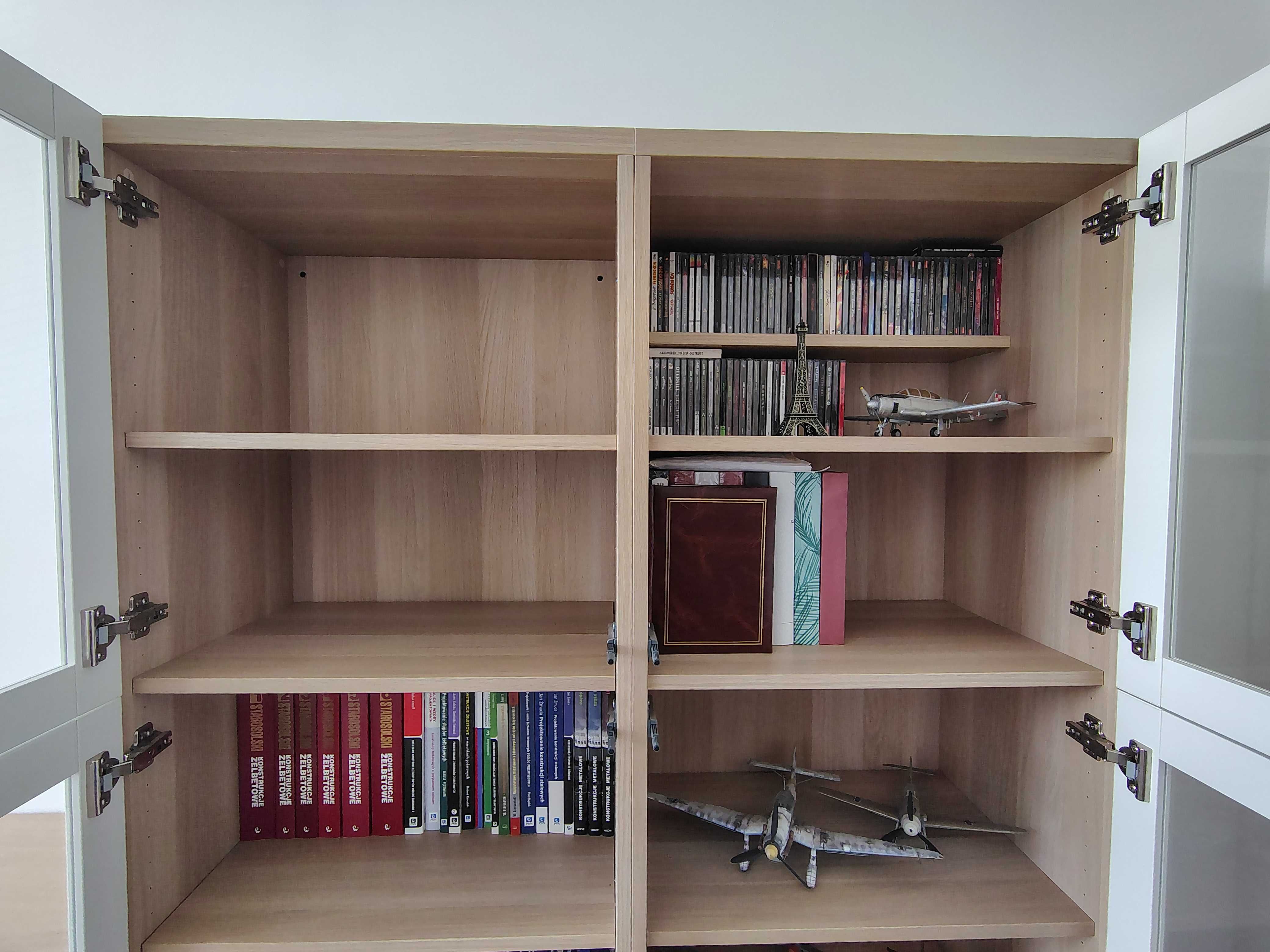 Szafa - witryna IKEA BESTA 2x 60x40x192cm, dąb, białe drzwi