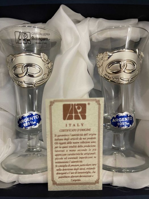 Рюмки срібло A.R. Argento Італія (подарунок на весілля\річницю)