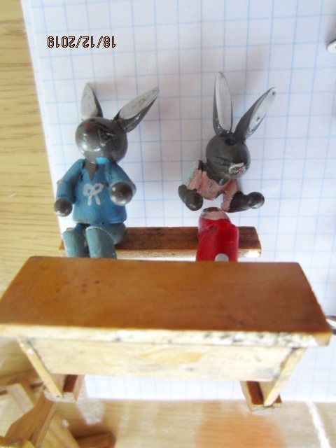 Немецкие деревянные пасхальные кролики 1940гг Erzgebirge