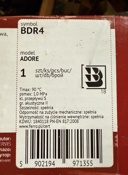 FERRO ADORE bateria kuchenna stojąca, chrom/biała