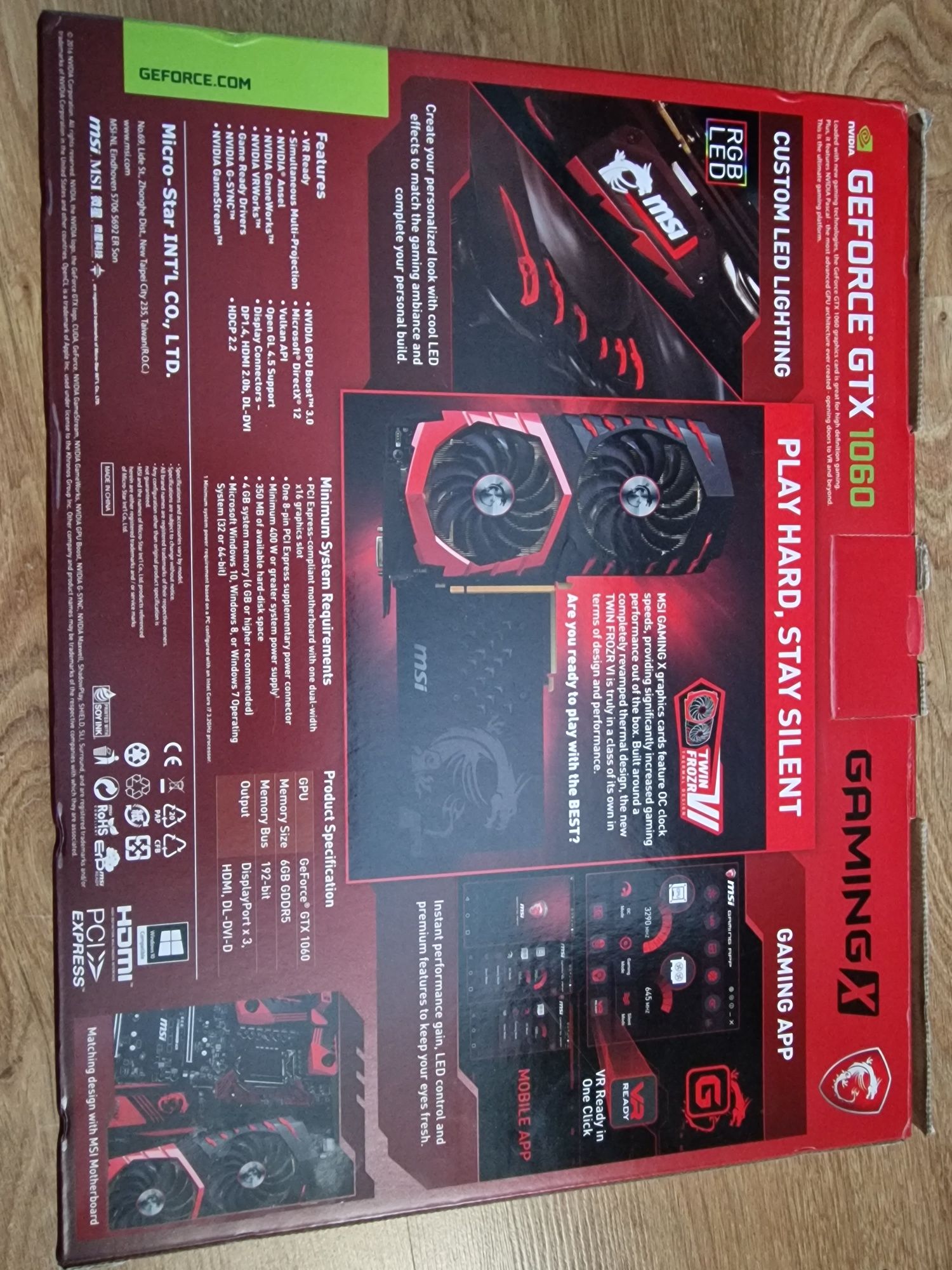 MSI Geforce GTX 1060 6GB