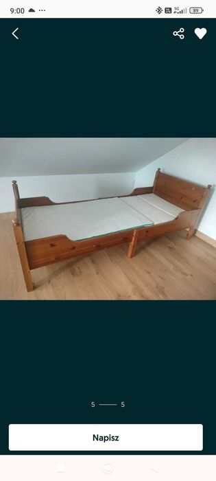 Łóżko drewniane które rośnie razem z dzieckiem Ikea