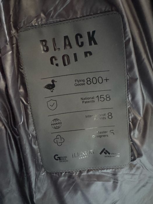 Kurtka zimowa Black Gold czarny Jenot kaczy puch S szelki Nowa