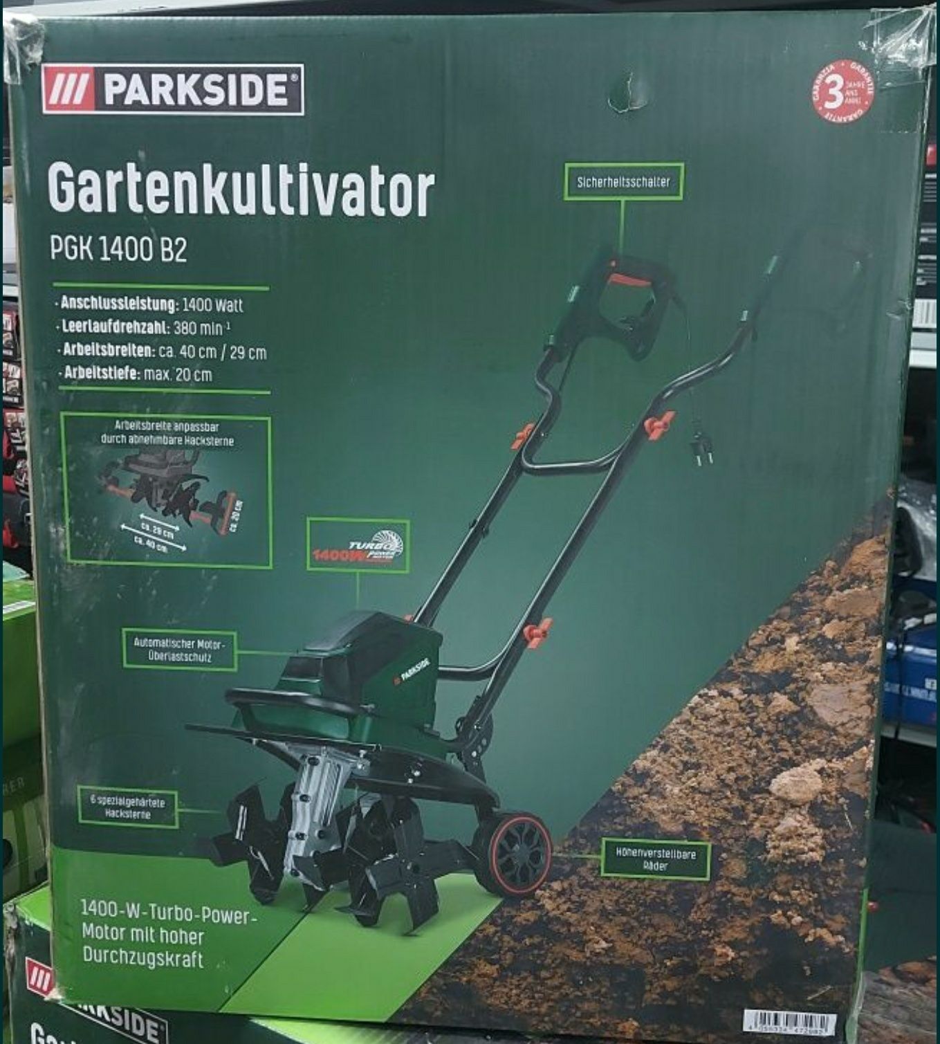 НОВ садовый электро культиватор GERMAN Parkside PGK 1400/електро фреза