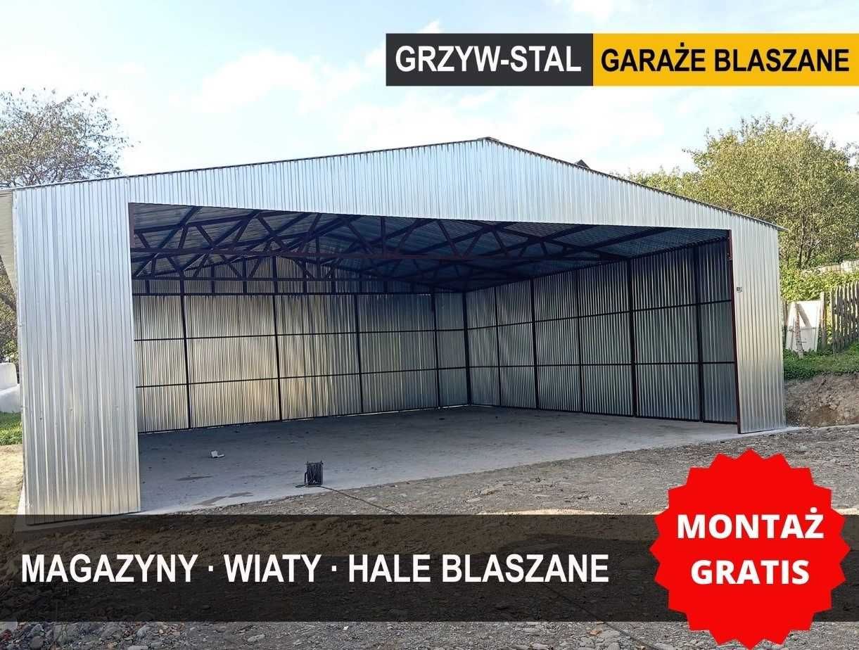 Garaż Blaszany Otwarta/Wiata wysoka - 9x10 Garaż Blaszany - GrzywStal