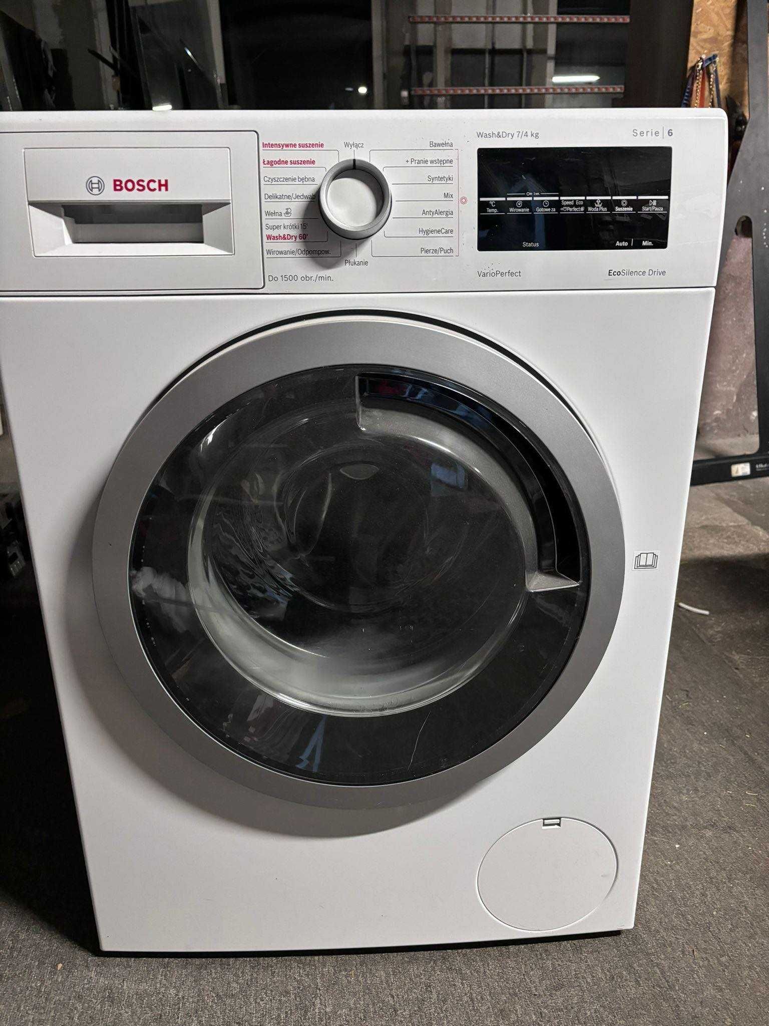 Bosch Serie 6, Pralko-suszarka, 7/4 kg, 1500 obr./min - stan idealny