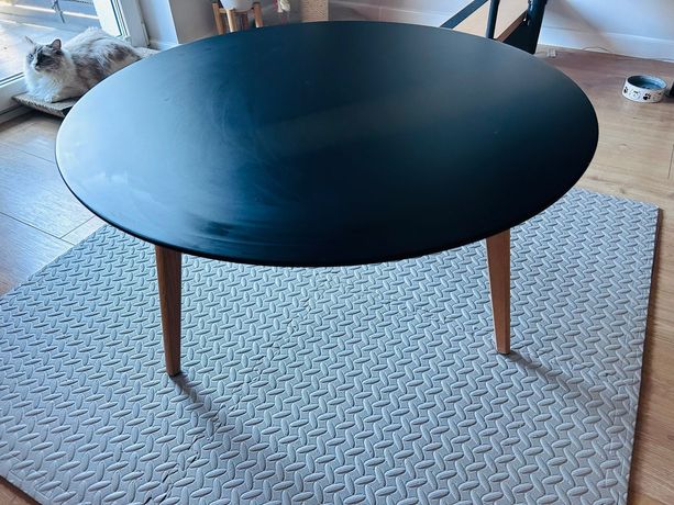 Stolik kawowy, okrągły, czarny,  BELIANI, 80 cm