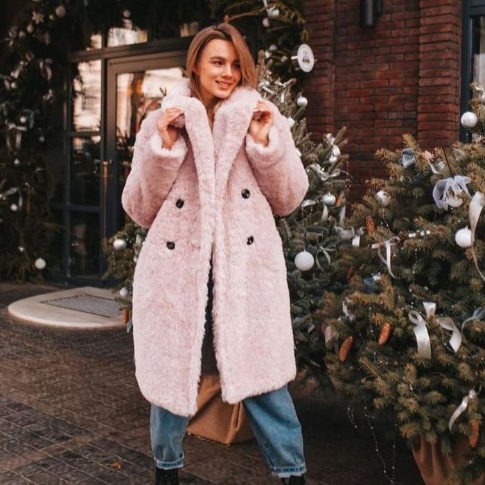 Шубка тедді рожева. Екошуба