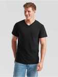 Męski T shirt koszulka V-neck w serek czarna FRUIT of the LOOM