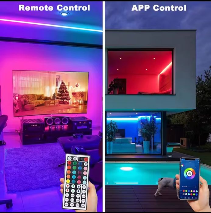 10 м. Лед стрічка  + Пульт + Управляється з телефона.