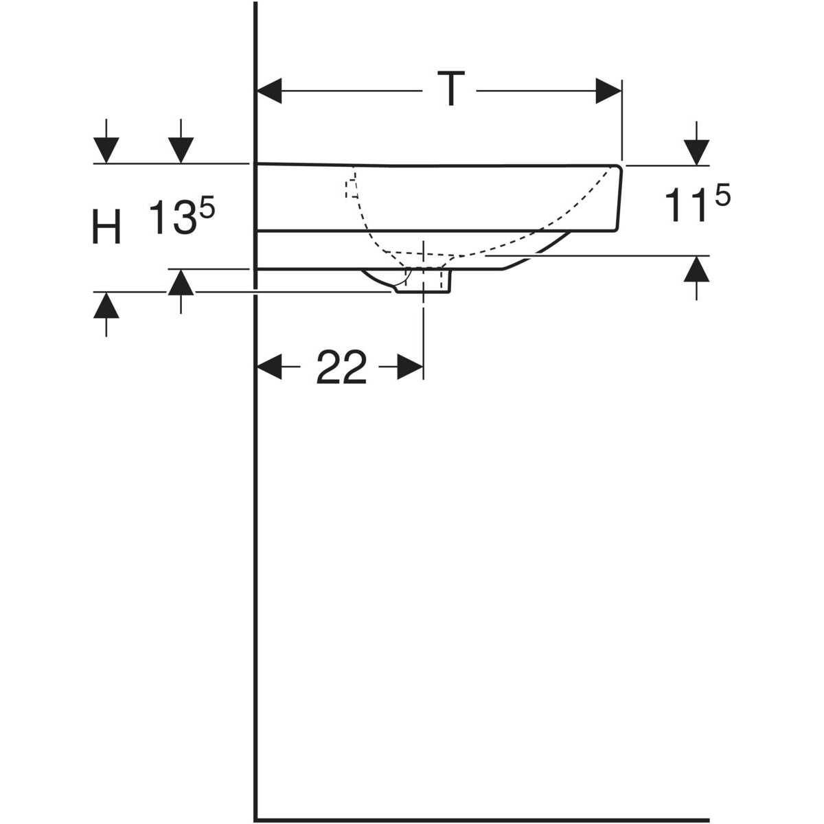 Geberit Smyle Square nowa umywalka 75x48 cm