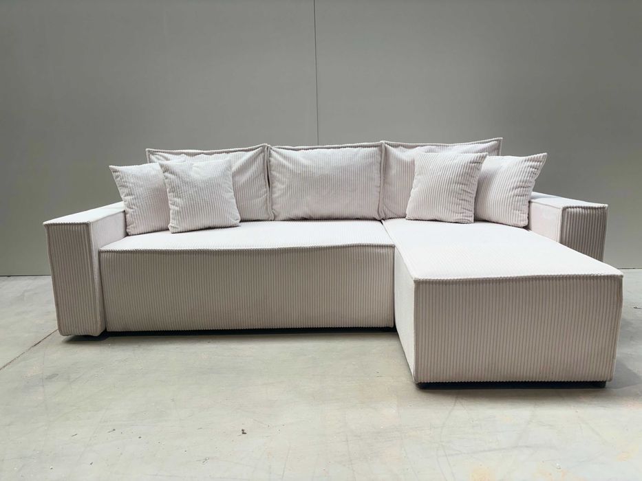 Sztruksowy narożnik rozkładany EDEN poso, pojemnik na pościel! 999ZŁ!!