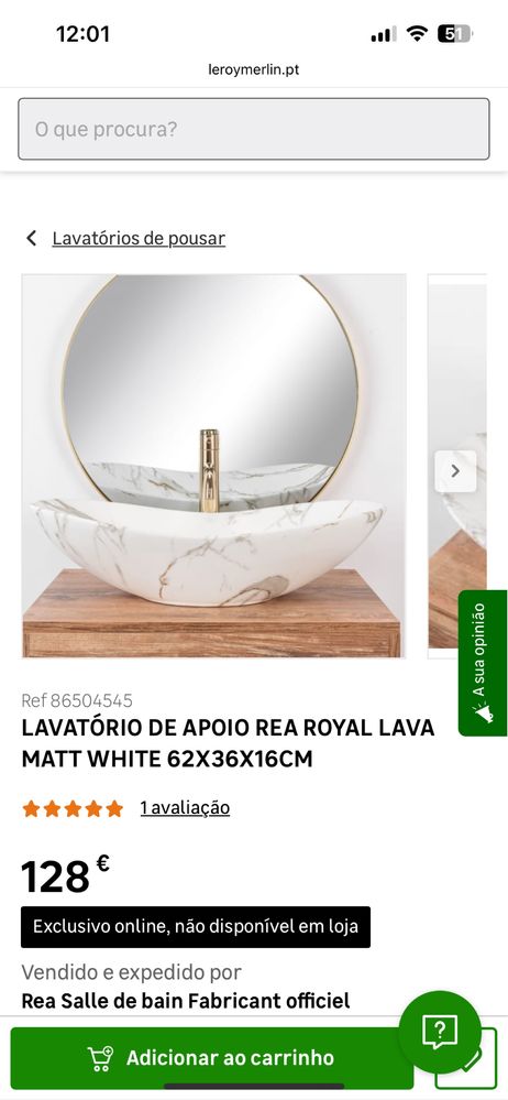 Lavatório de apoio WC