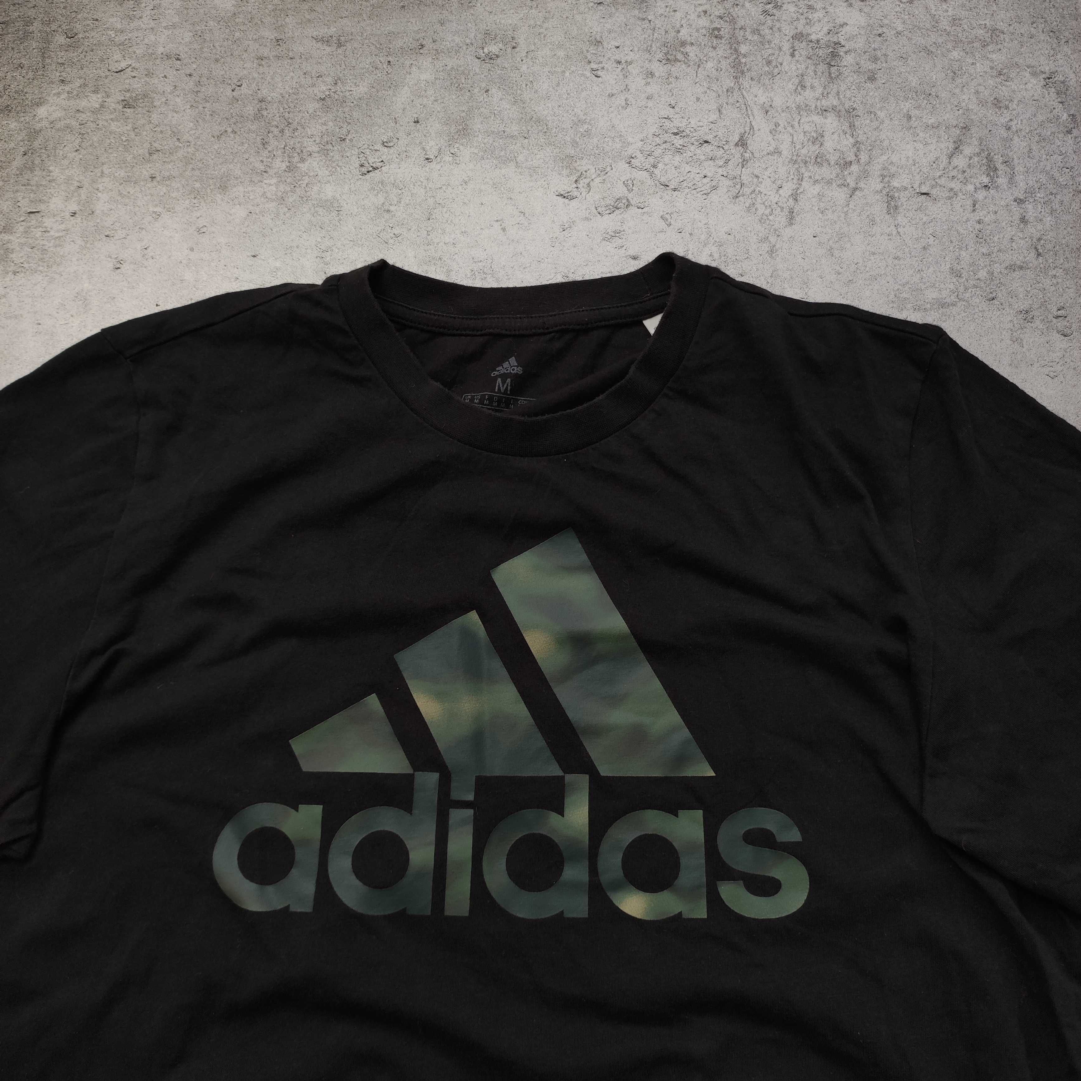 MĘSKA Koszulka Bawełna Duże Logo Nadruk Clima Adidas Sport Codzienna