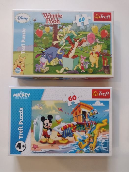 Puzzle Kubuś Puchatek i myszka Mickey 60
