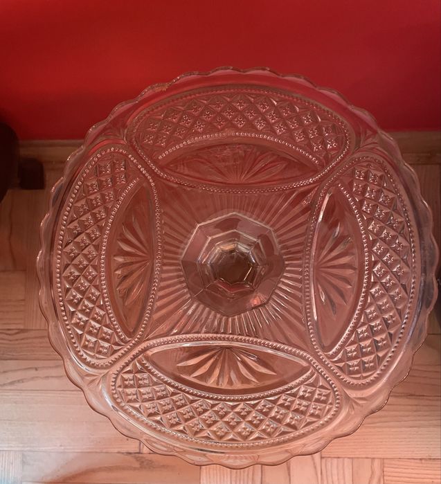 Patera szklana  na nóżce 30 cm