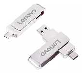Pendrive Lenovo 256 GB, Metalowy, Obrotowy Typ C & USB + Adapter