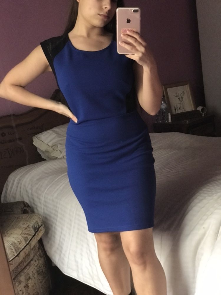 Vestido de cerimonia azul escuro novo