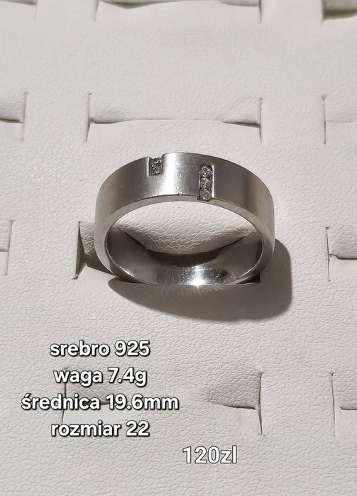 Srebrnych pierścionek rozm 22 925