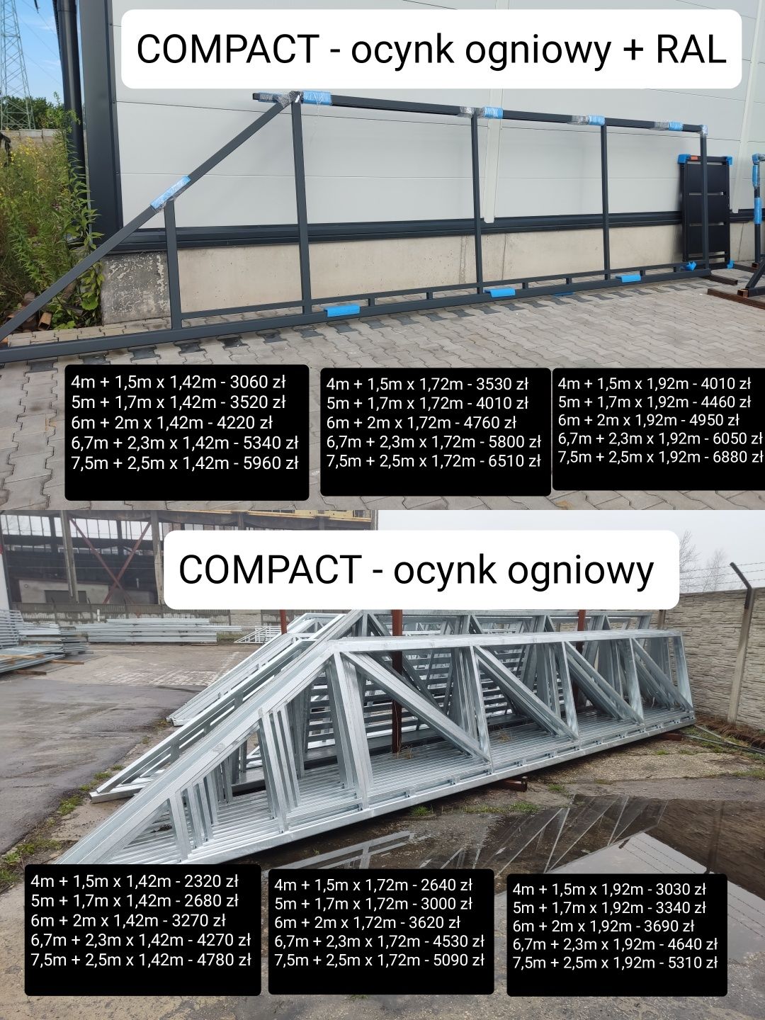 Brama przesuwna panel pełna 5m, SUPER STAR, ocynk ogniowy+RAL, inne