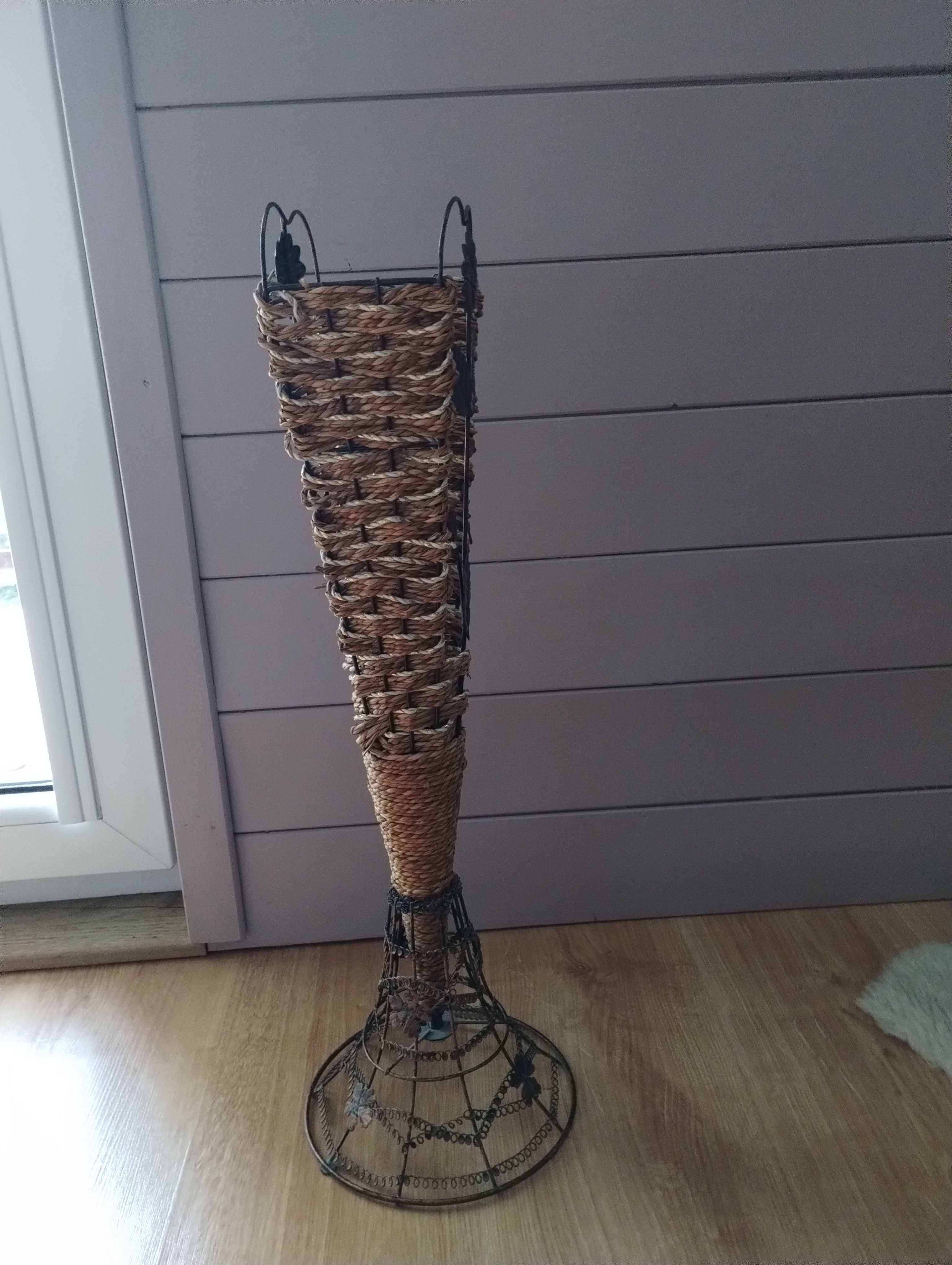 wazon metalowy, ozdobny, dekoracyjny, wyplatany Metaloplastyka